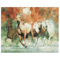 Рыжий кот Картина по номерам "Пять лошадей" 40х50 см 