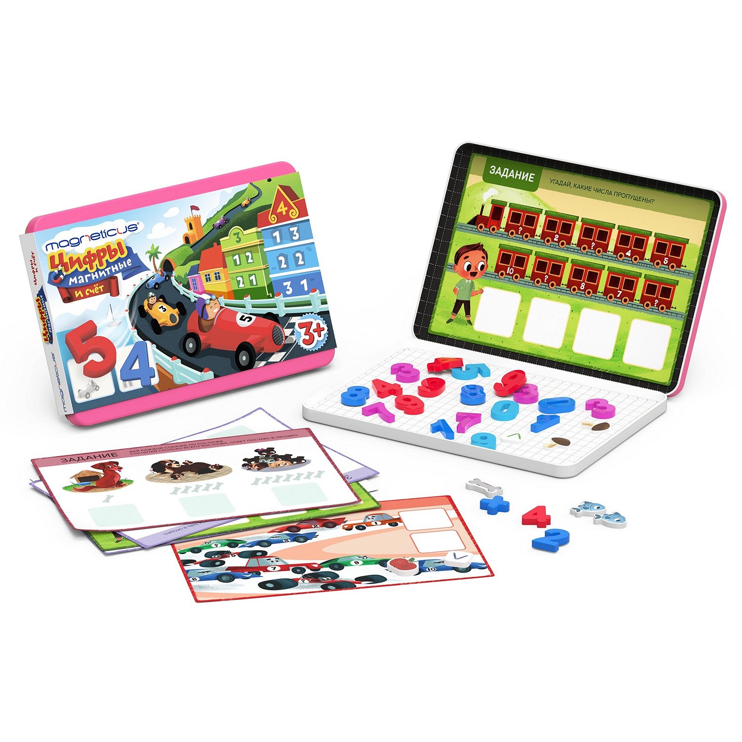 Цифры и счет. Магн.игра в металл.чемоданчике/Magneticus