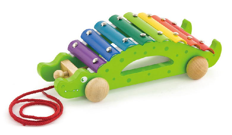 Металлофон+каталка Крокодил , 65 см.Viga