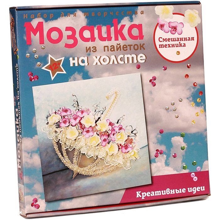 Мозаика из пайеток на холсте "Романтика дождя"