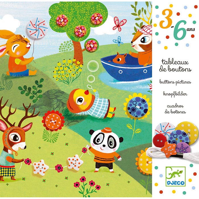 Картина из пуговиц. 4 времени года. Djeco