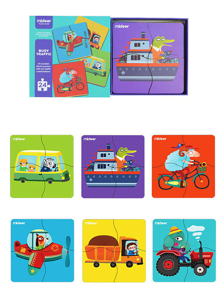 Пазлы Транспорт, 24 дет.Mideer