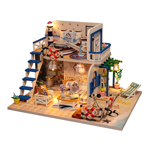 Румбокс с подсветкой. Домик на море.