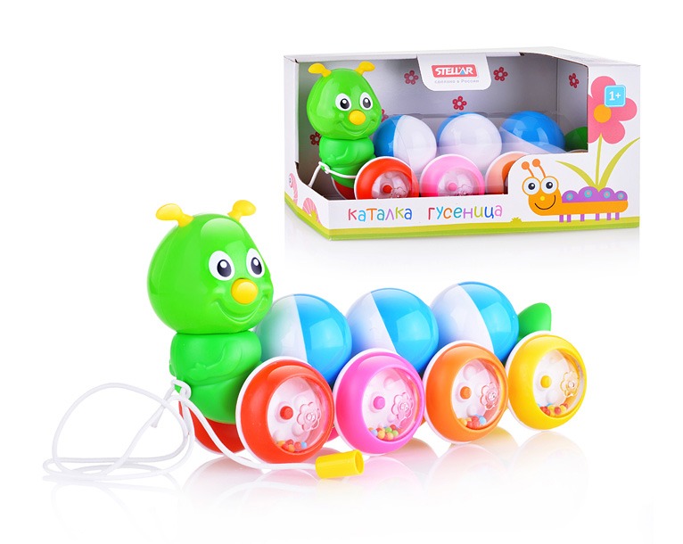 Каталка "Гусеница" с шариками, Россия 01391