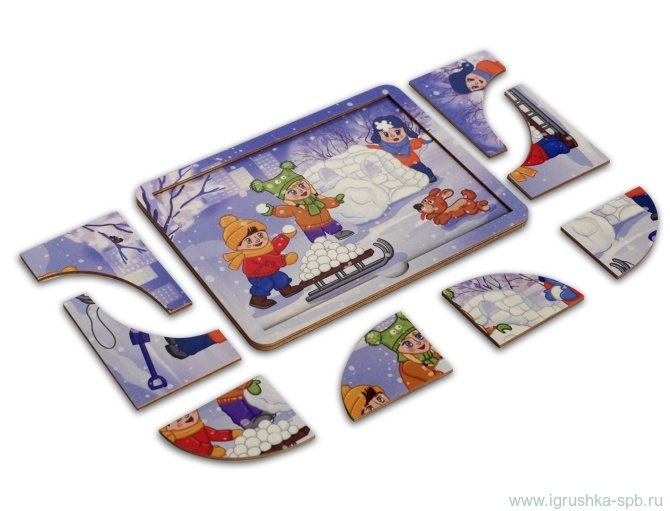 Смарт-пазл двухслойный Зима