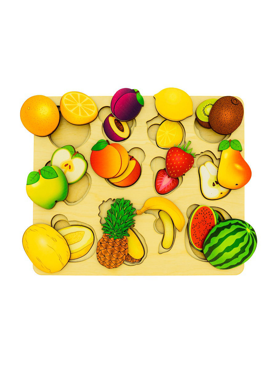 Развивающая доска Часть и целое.Фрукты, 24 дет, дерев., Россия