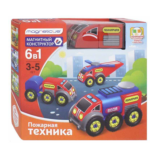 Магн.конструктор Машинки, 6 в 1. Magneticus