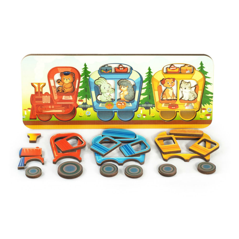 Развивающая доска Веселый паровозик, дерев., Россия