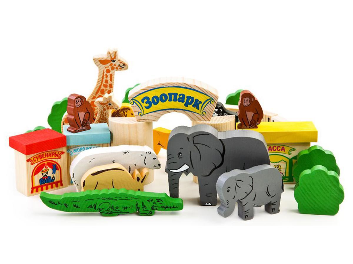 Конструктор деревянный "Зоопарк" Томик.