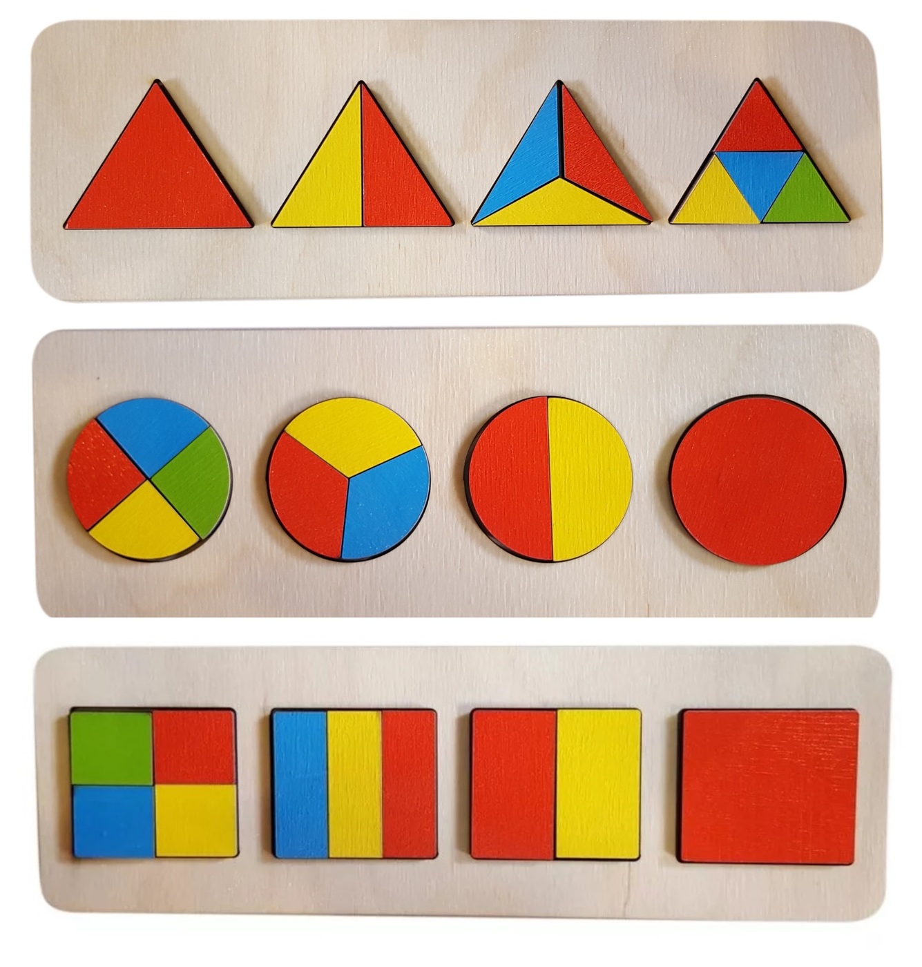 Рамки-вкладыши Геометрические фигуры, дерев.